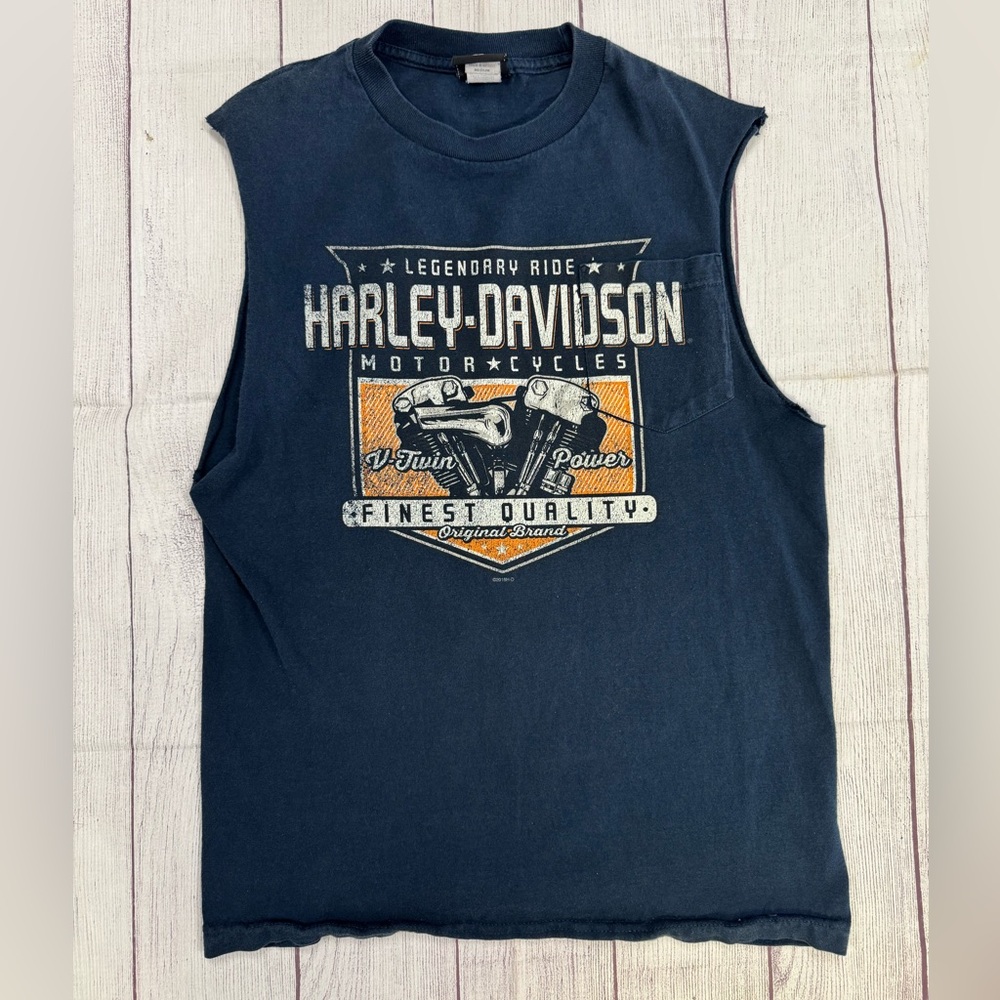 Harley-Davidson navy Nashville, TN cut off tee